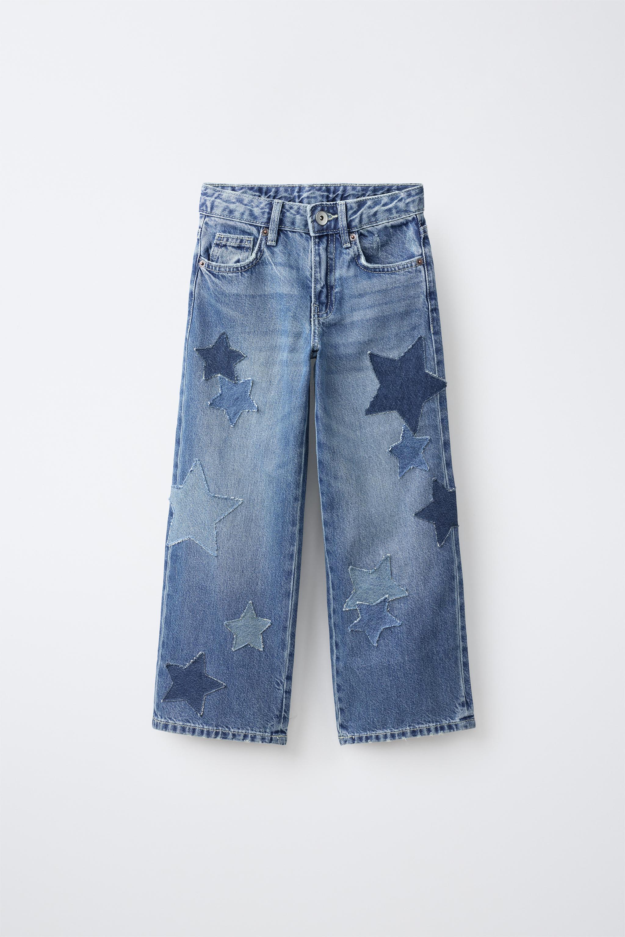 JEAN WIDE LEG À PIÈCES ÉTOILES